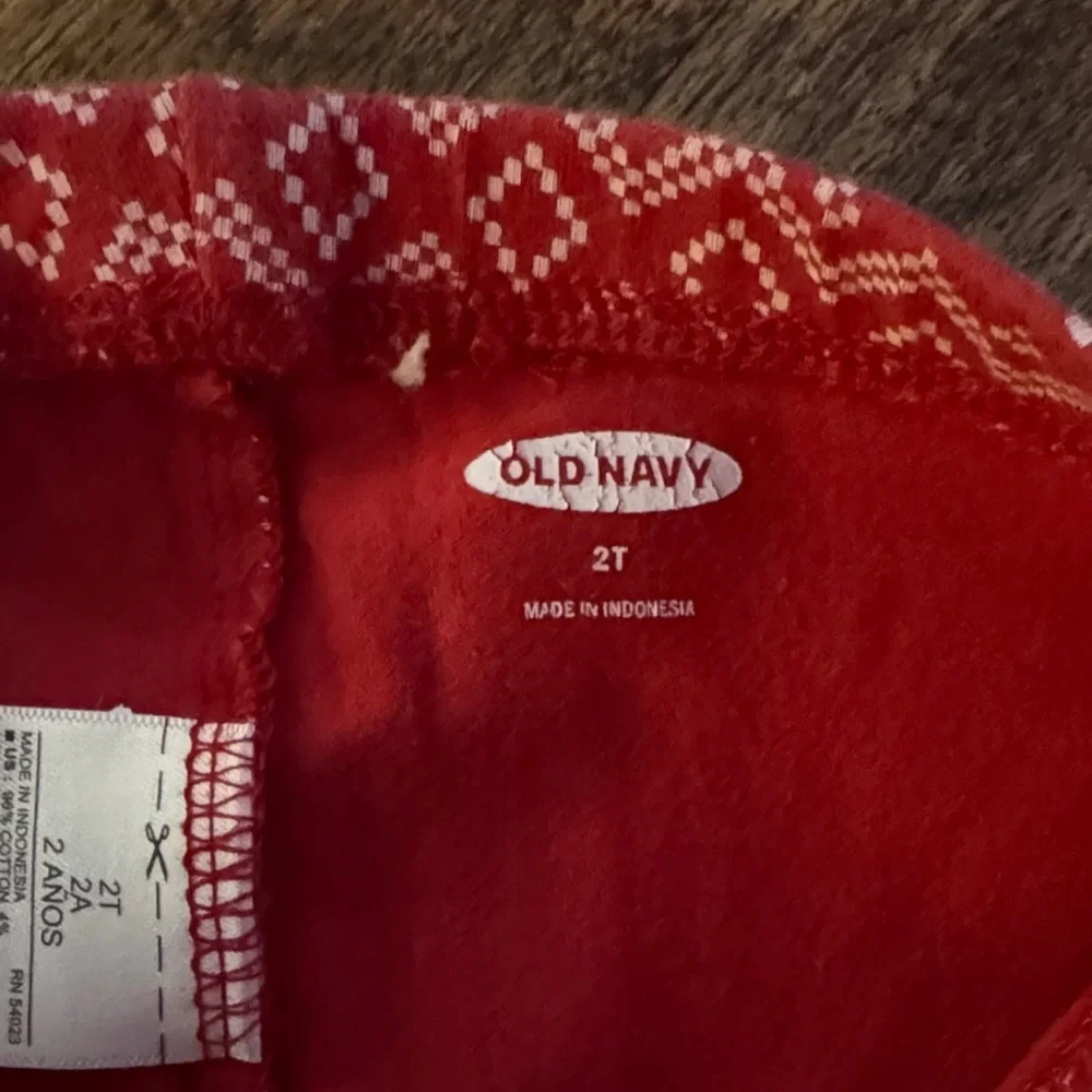 Red Patterned Kids Leggings 2t